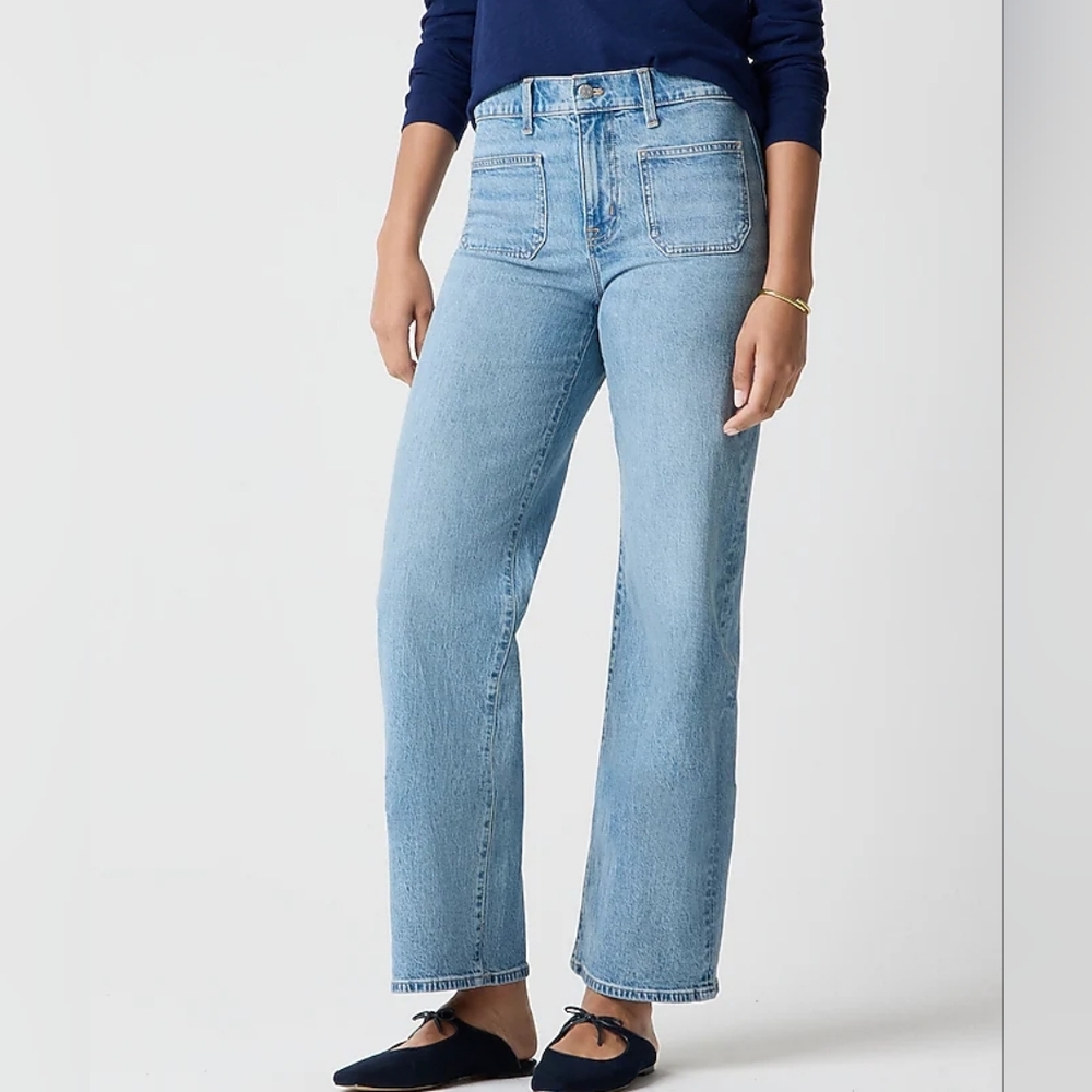 J Crew Slim wide-leg patch-pocket jean in all-day stretch
